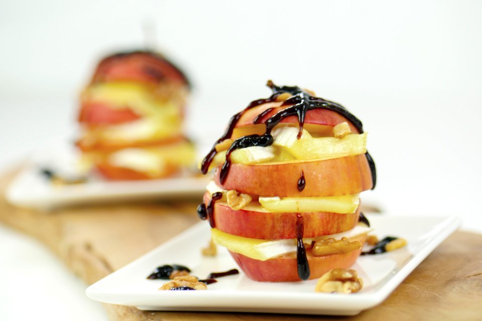 Apple and brie tower