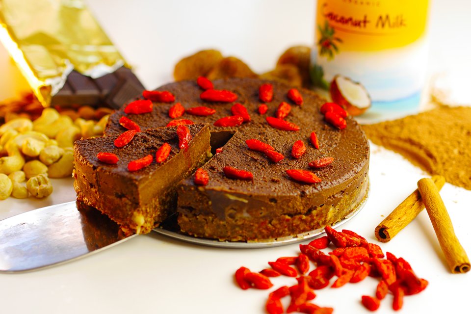 Rauwe chocolade taart