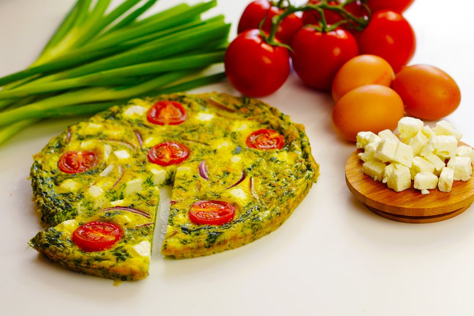 Spinach & feta frittata