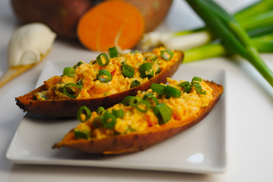 Stuffed ricotta sweet potatoes