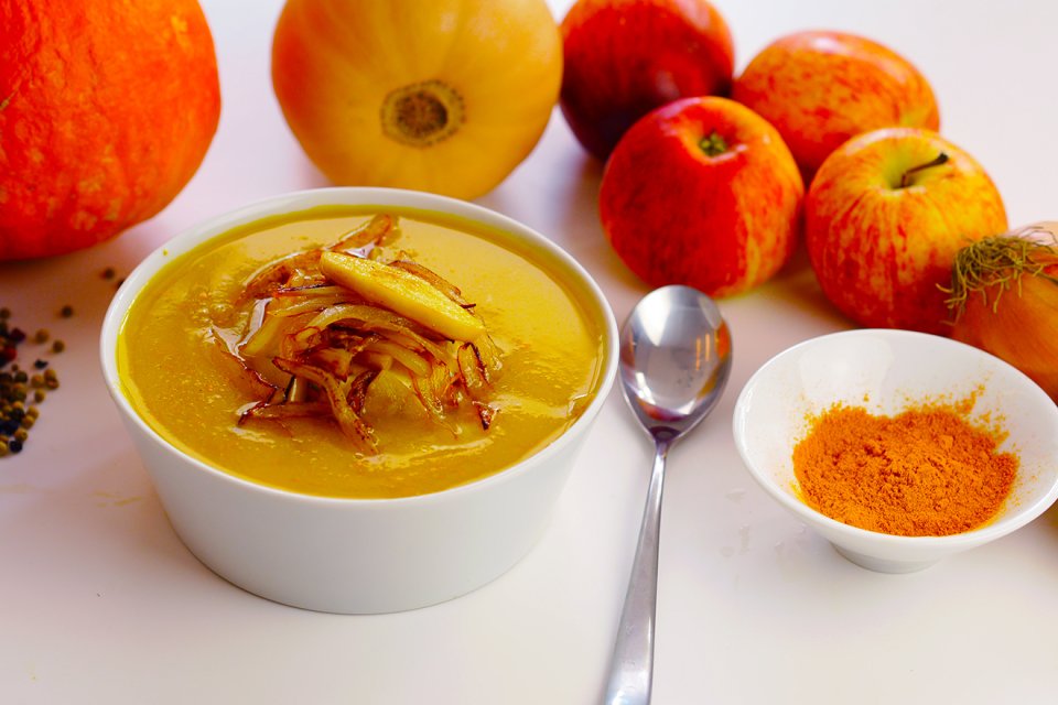 Apple & pumpkin soup