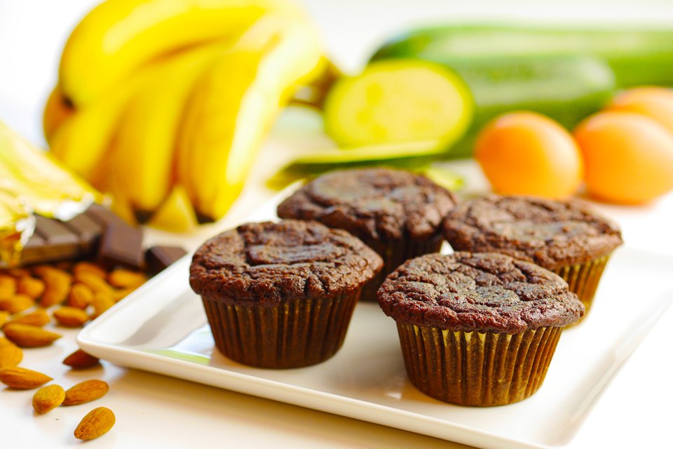 Chocolate courgette muffins