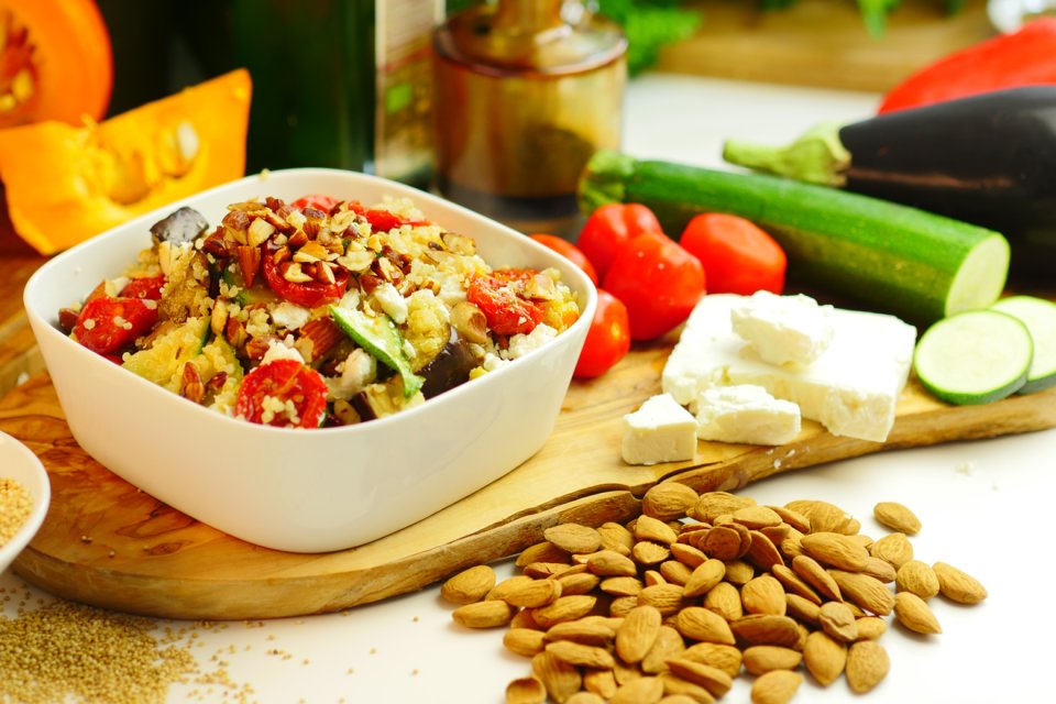 Quinoa salad with roasted vegetables