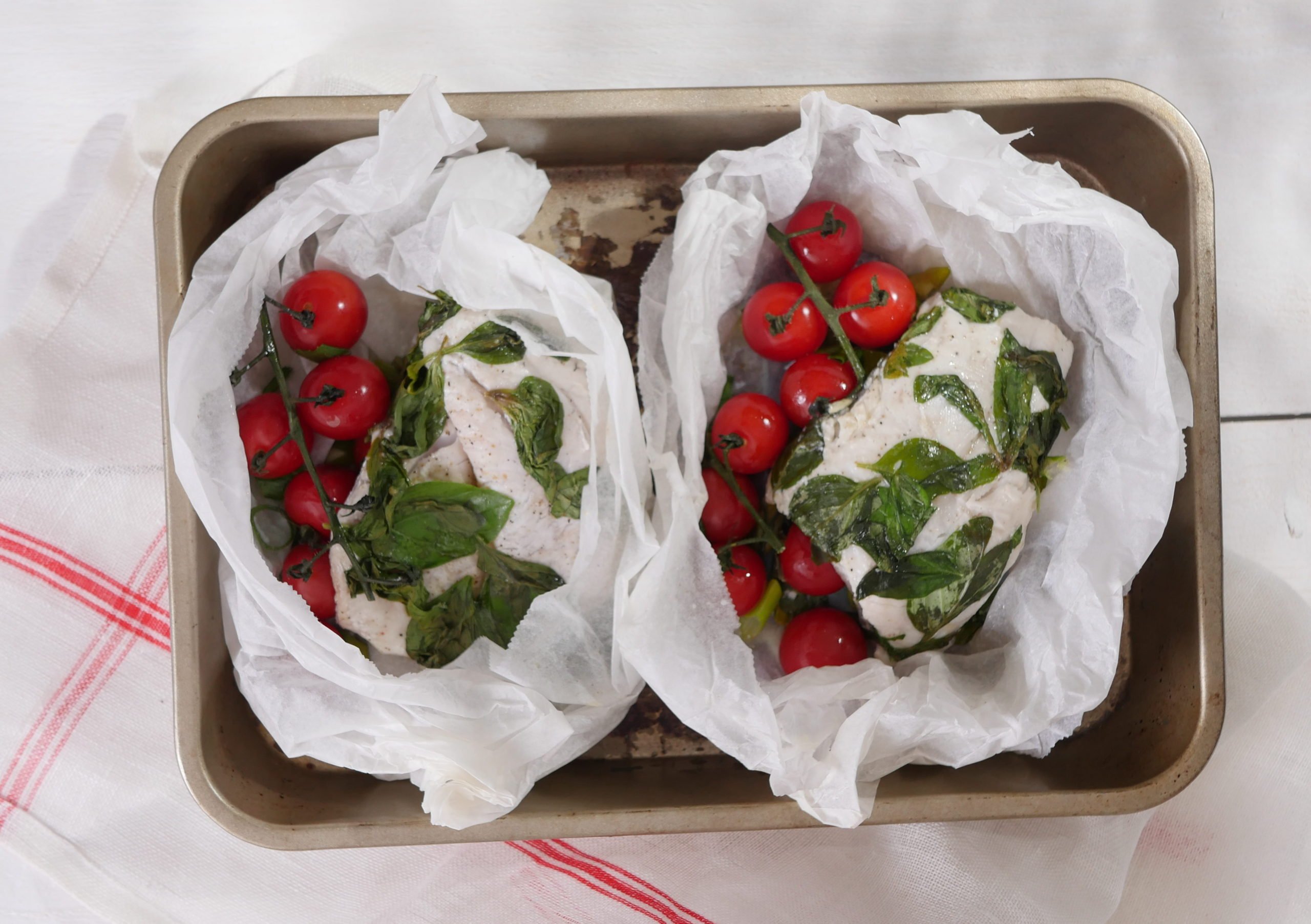 Fish parcel with vegetables