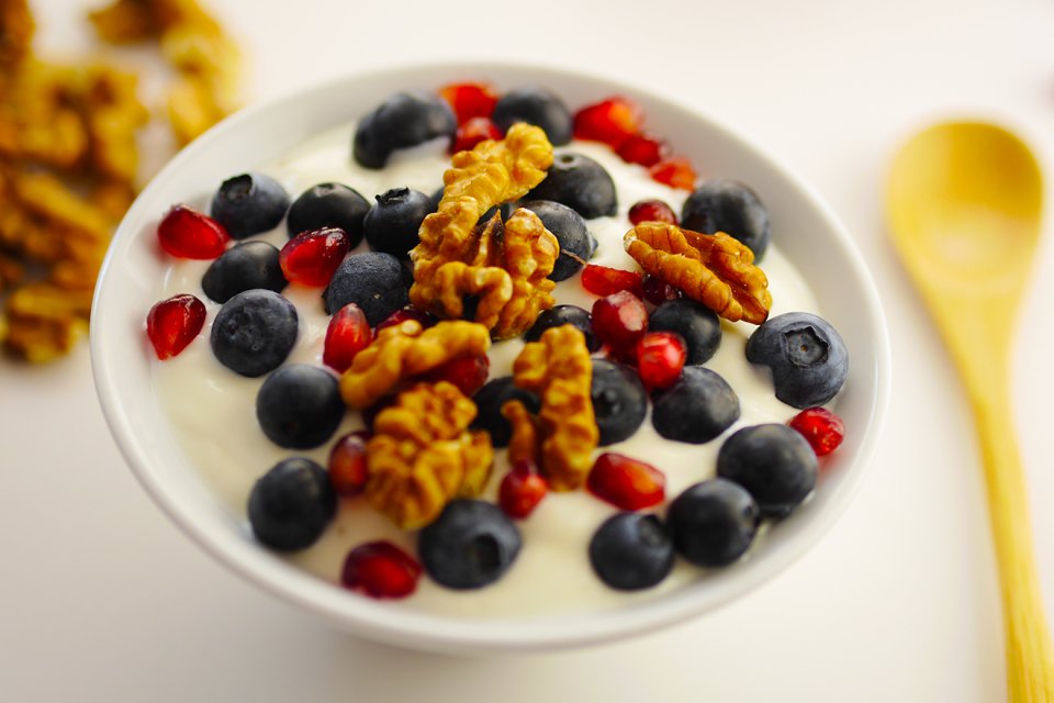Bessen & walnoten yoghurt