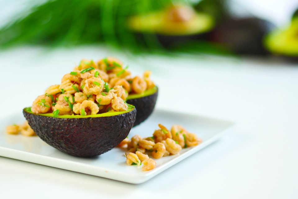 Avocado with Dutch shrimps